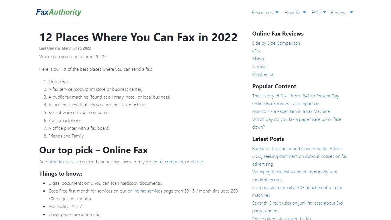12 Places Where You Can Fax in 2022 | Fax Authority